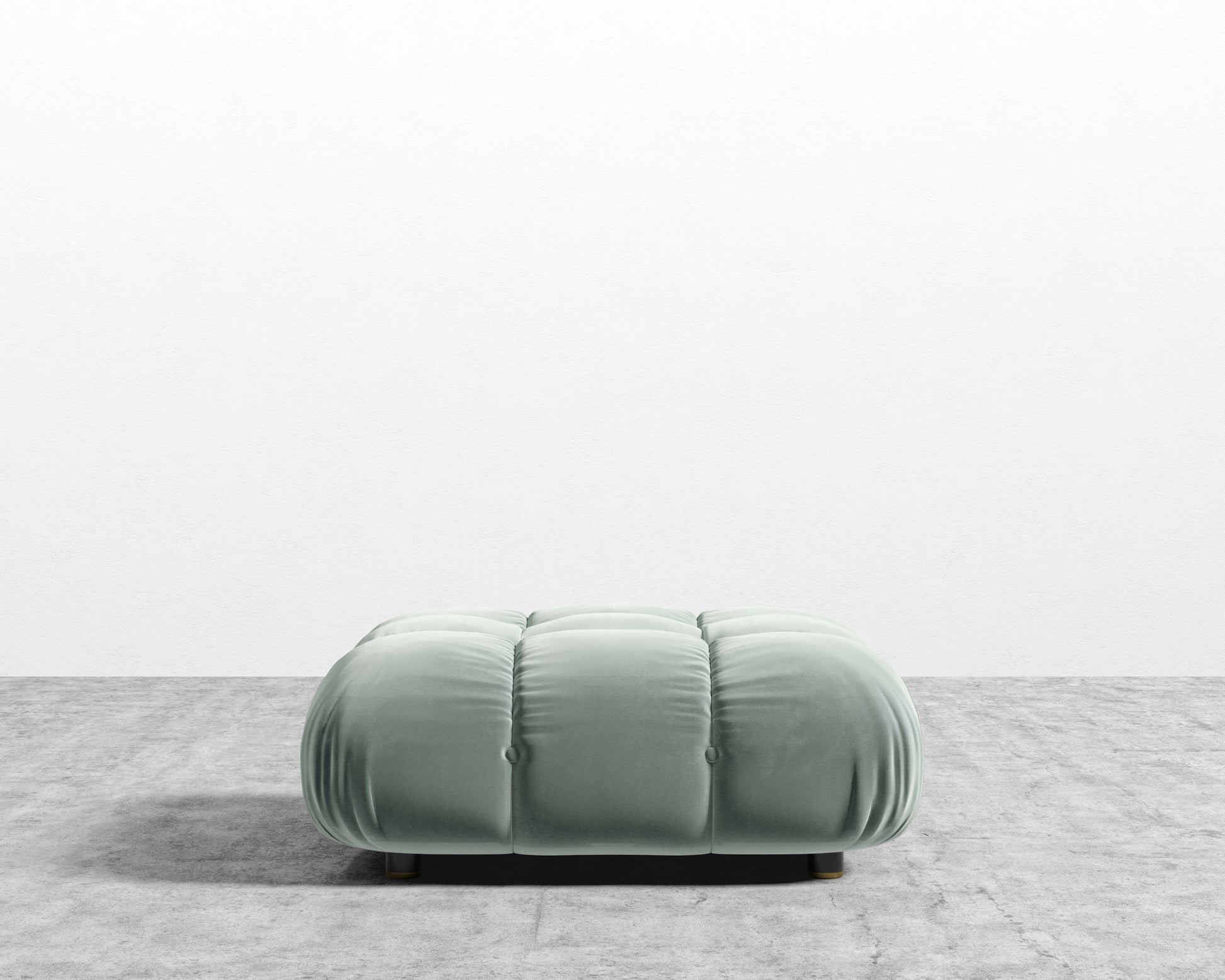 Belia Ottoman - Plush Velvet - Moonstone