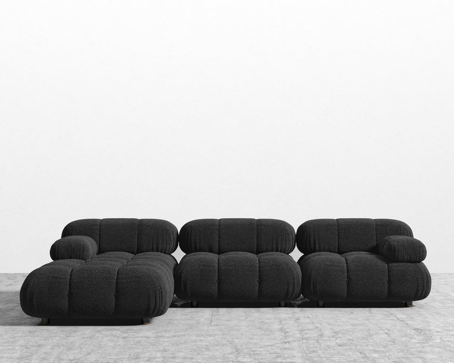 Belia Sectional Sofa - Chatou Boucle - Caviar