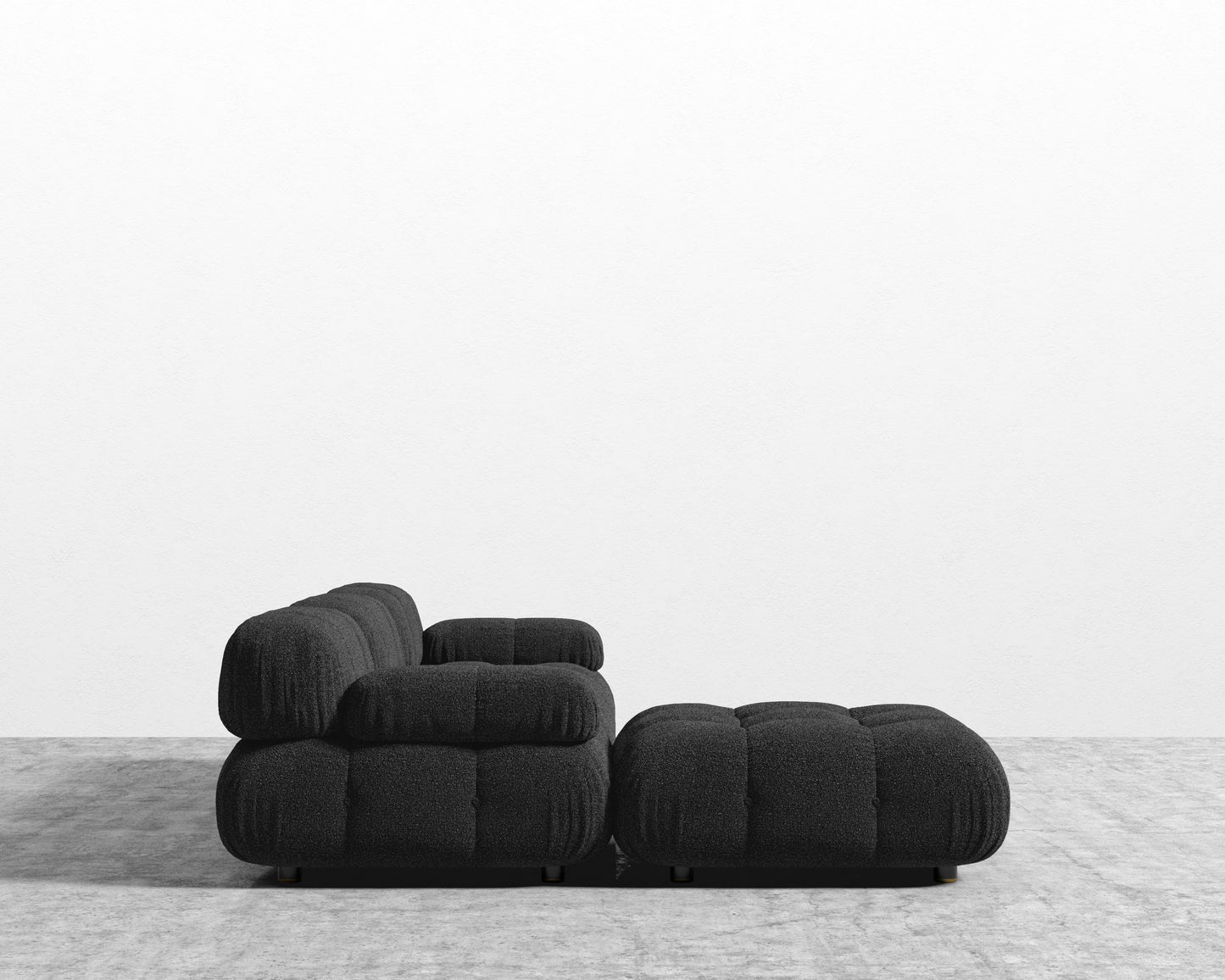 Belia Sectional Sofa - Chatou Boucle - Caviar