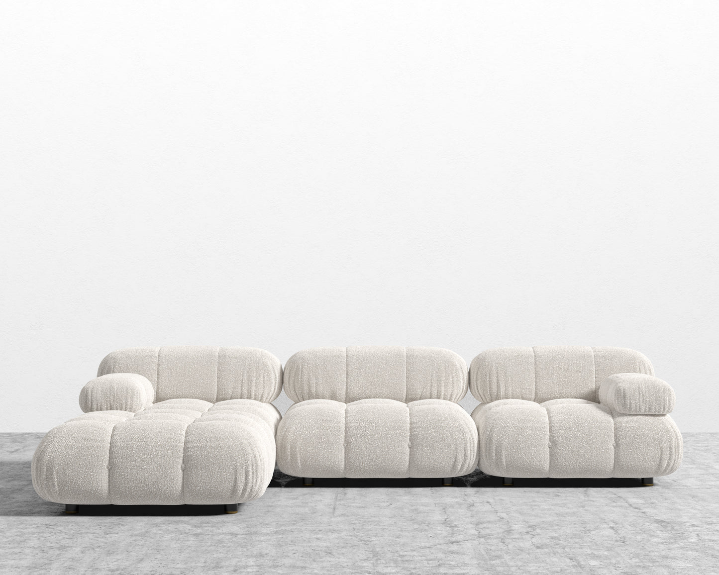 Belia Sectional Sofa - Chatou Boucle - Pearl
