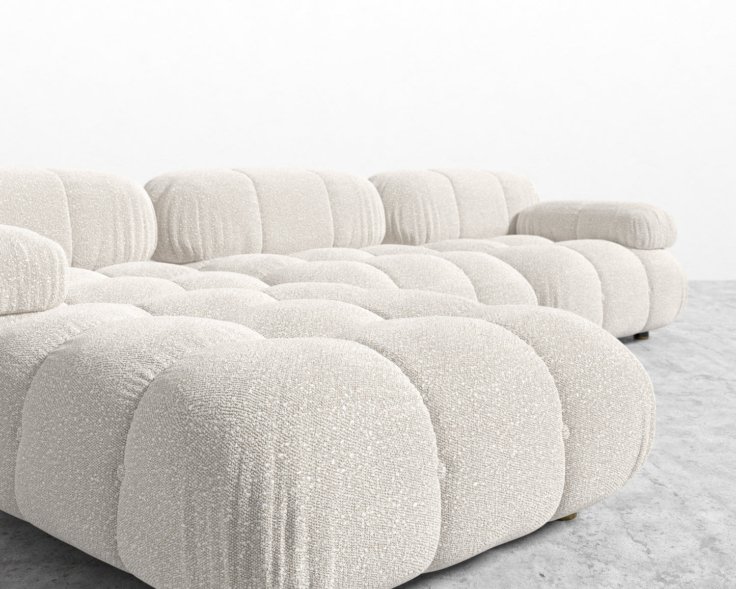 Belia Sectional Sofa - Chatou Boucle - Pearl