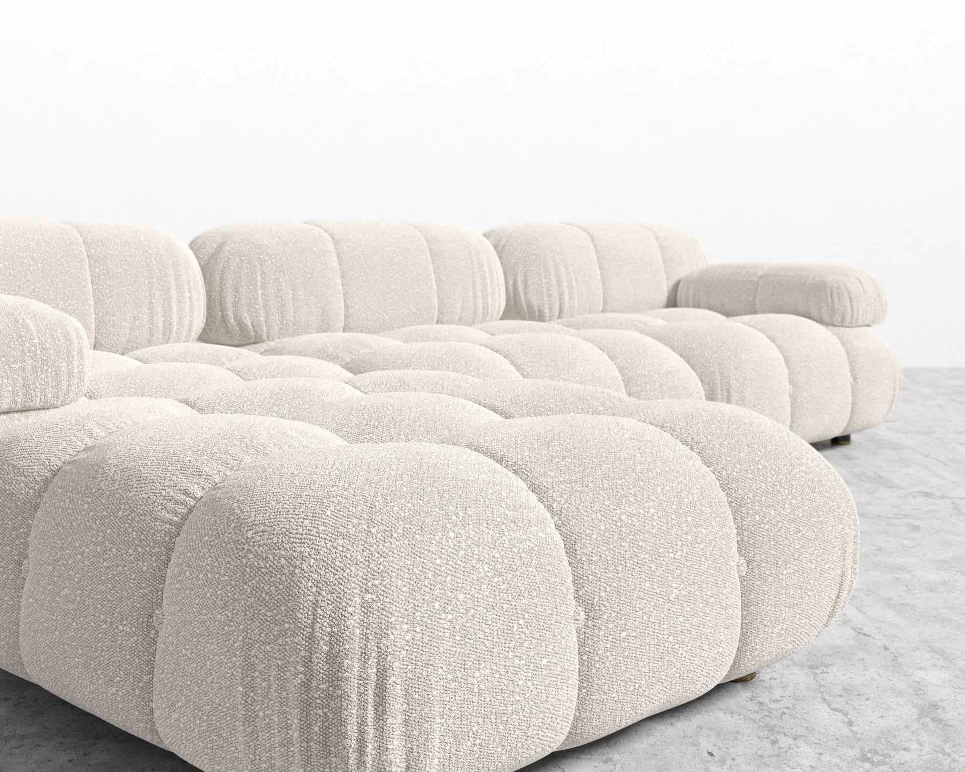 Belia Sectional Sofa - Chatou Boucle - Pearl