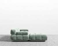 Belia Sectional Sofa - Plush Velvet - Moonstone