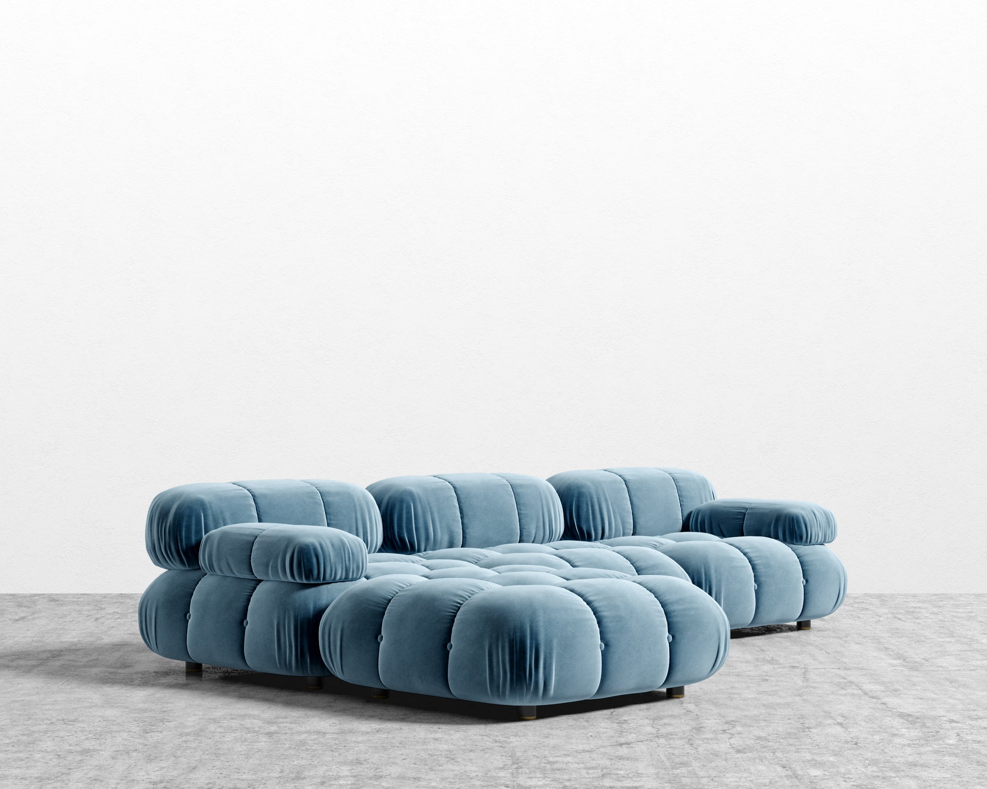 Belia Sectional Sofa - Plush Velvet - Solstice