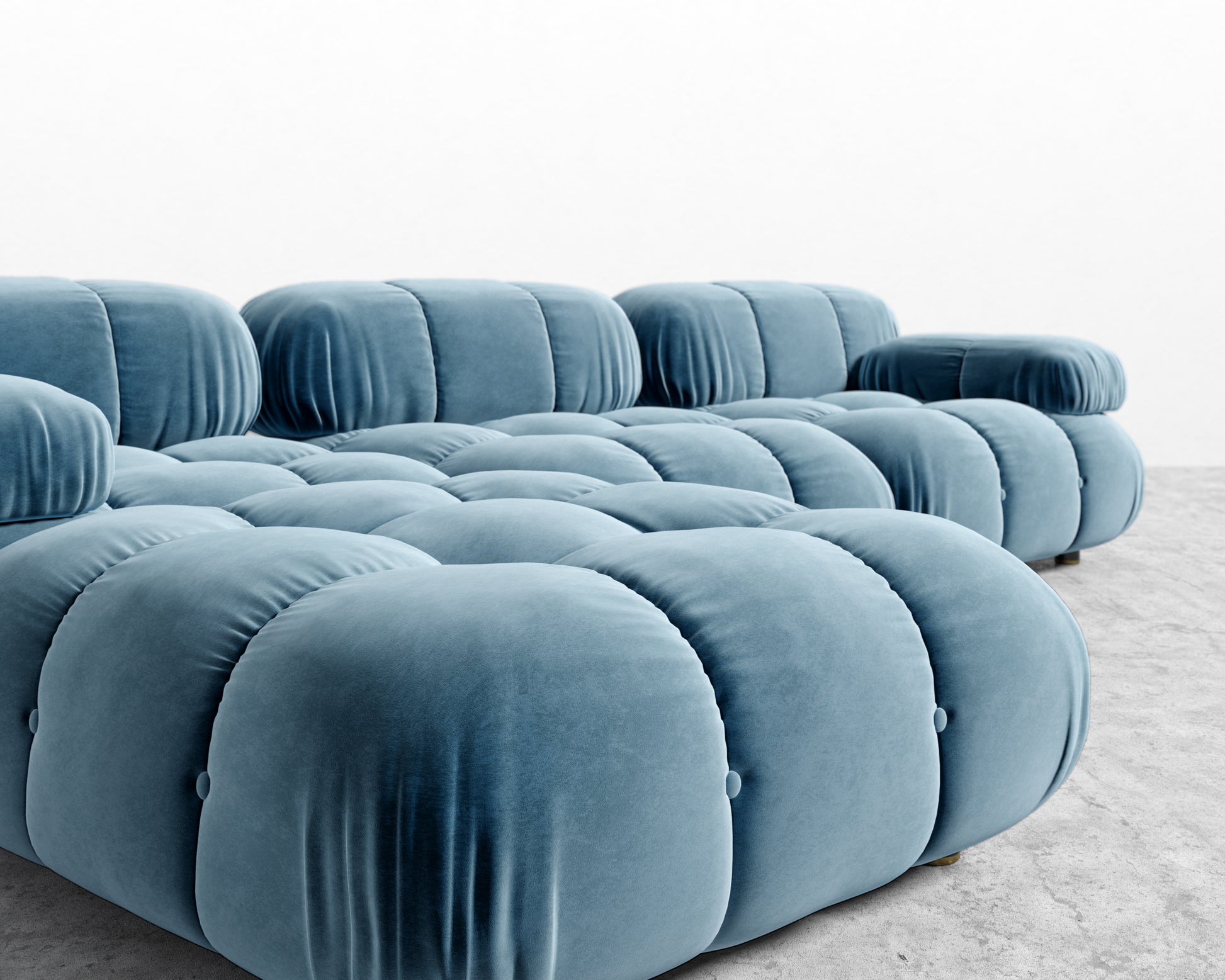 Belia Sectional Sofa - Plush Velvet - Solstice