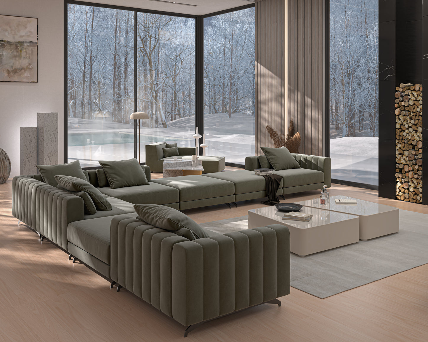Berllin Modular Sectional Scene in Sage