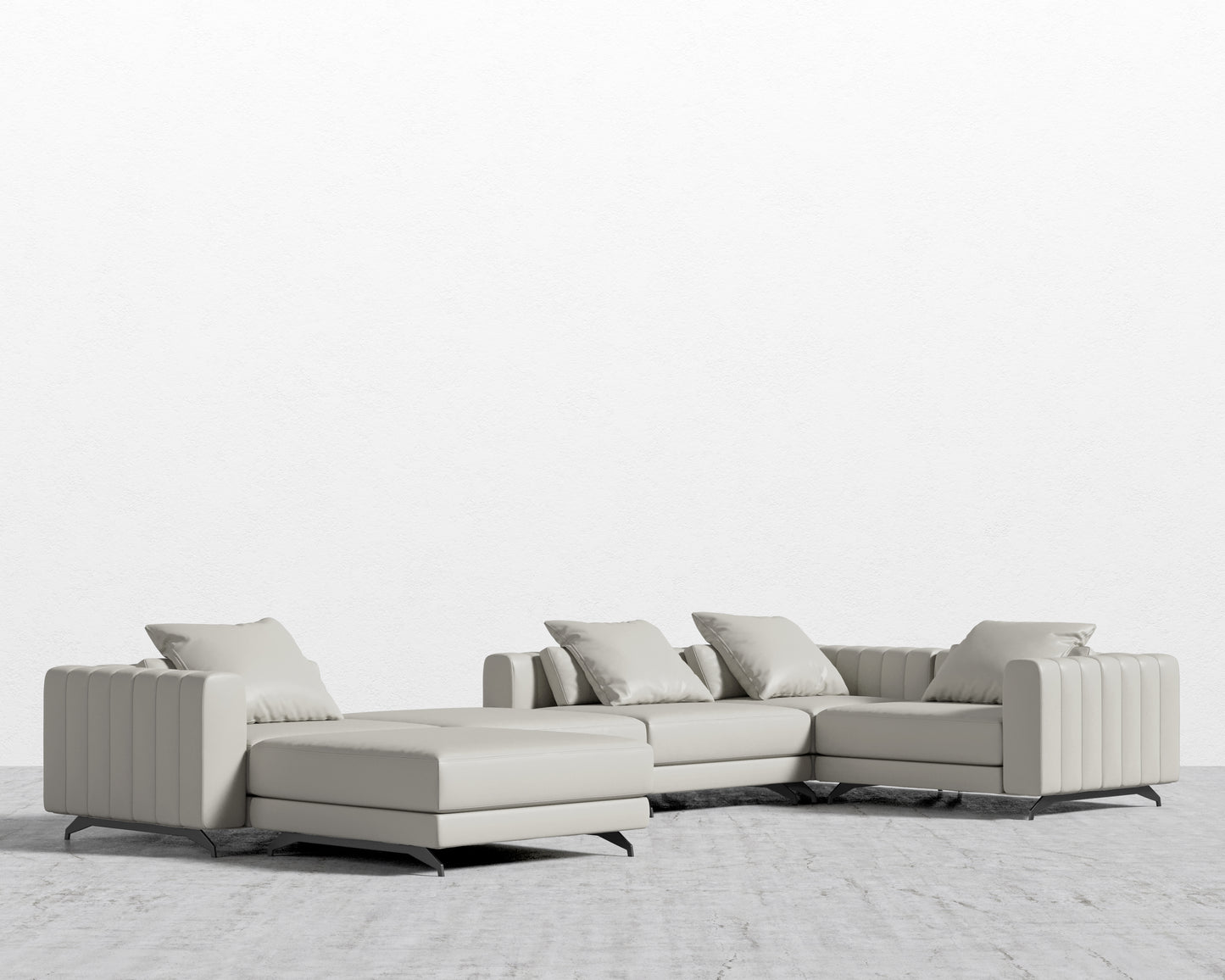 Berlin Modular Sectional - Microfiber Leather - Trento Taupe