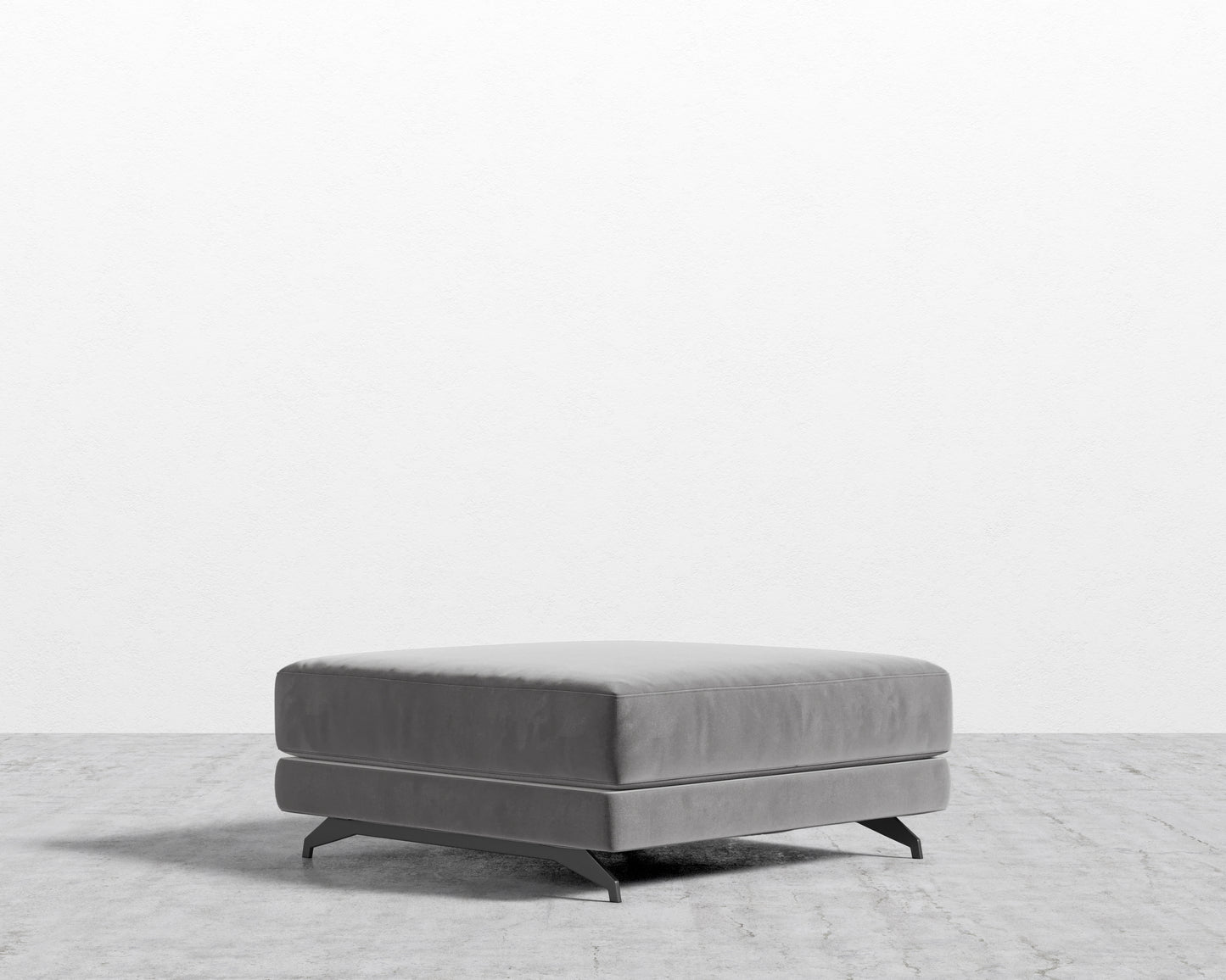 Berlin Ottoman - Plush Velvet - Glacier Grey 2022