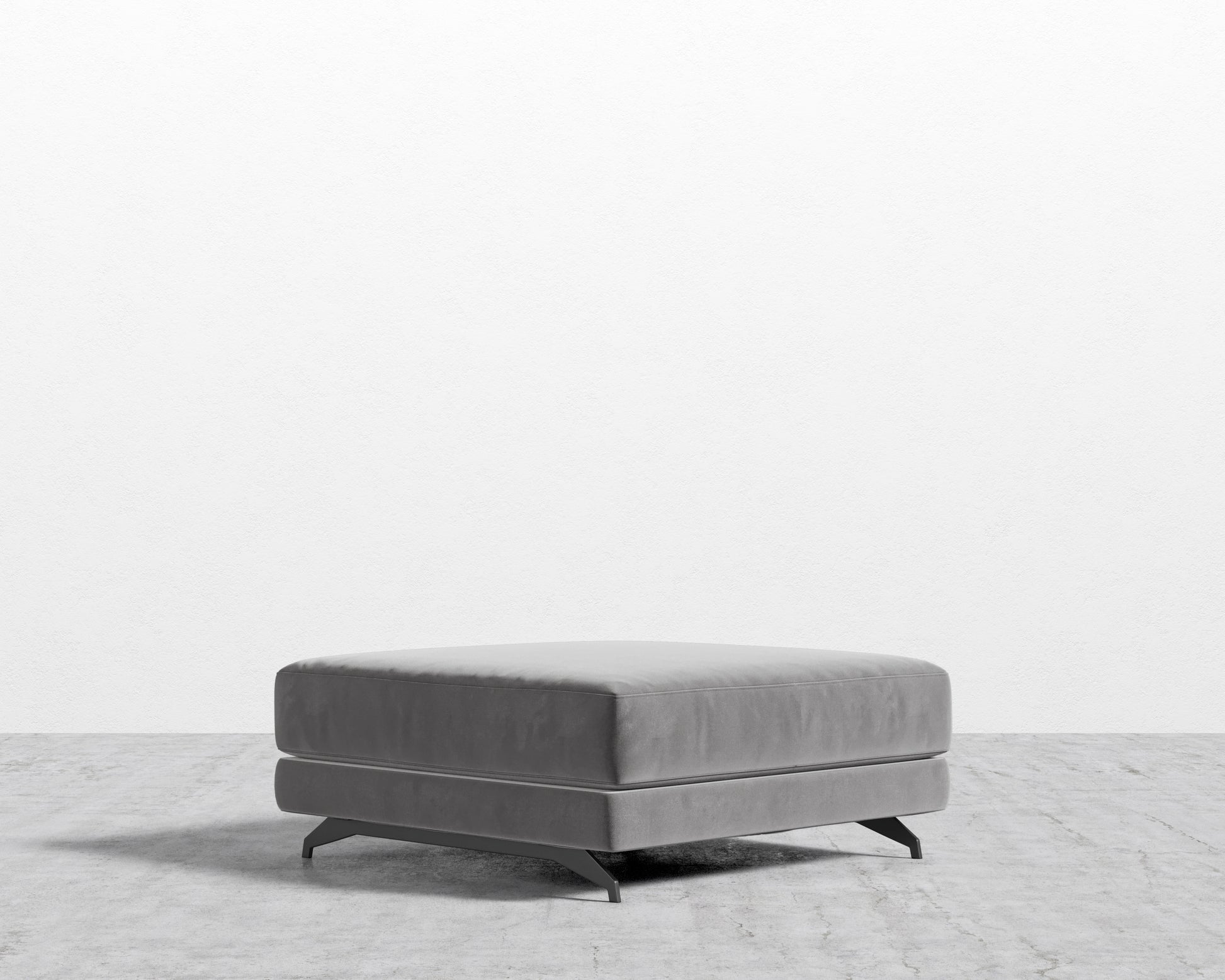 Berlin Ottoman - Plush Velvet - Glacier Grey 2022