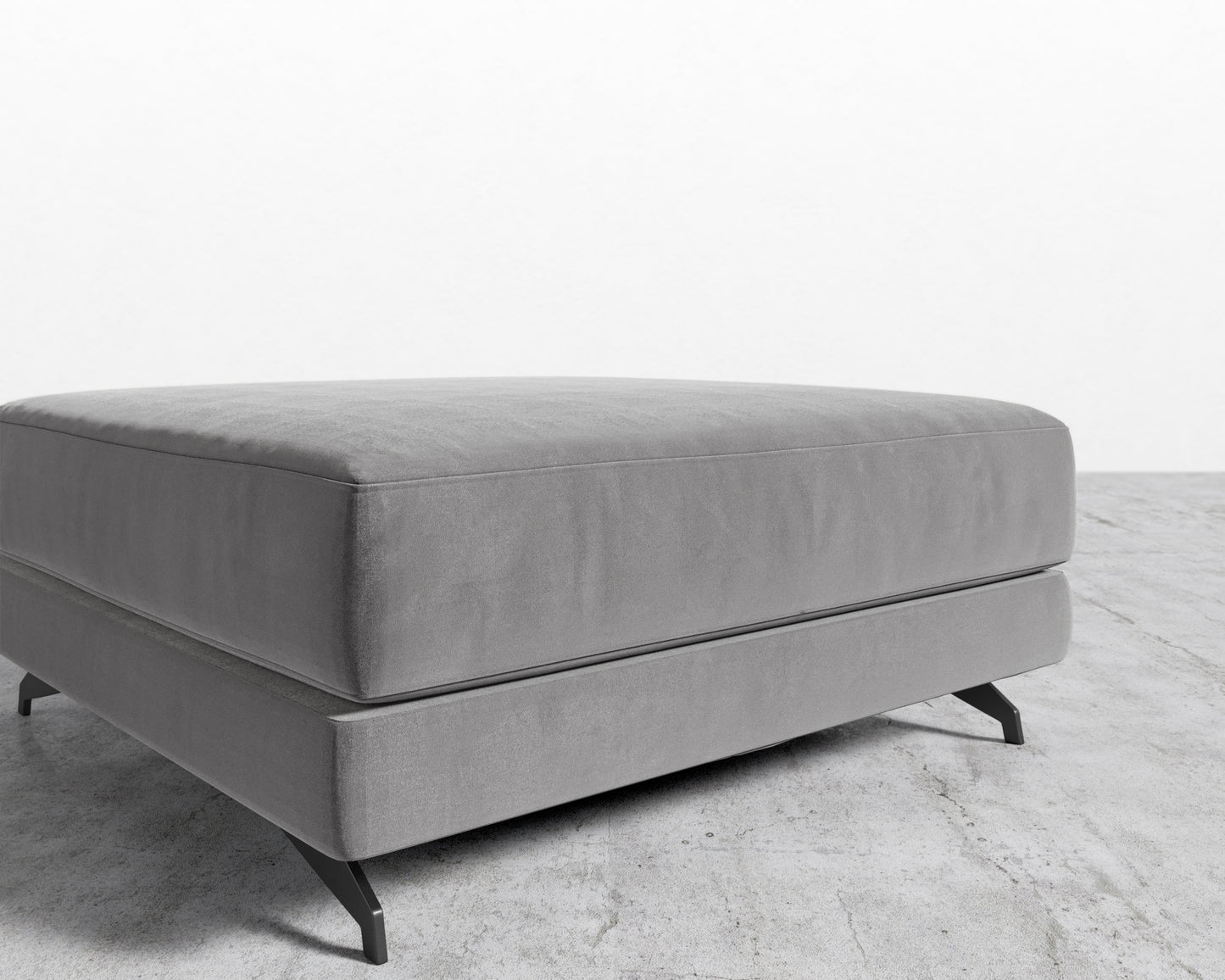 Berlin Ottoman - Plush Velvet - Glacier Grey 2022