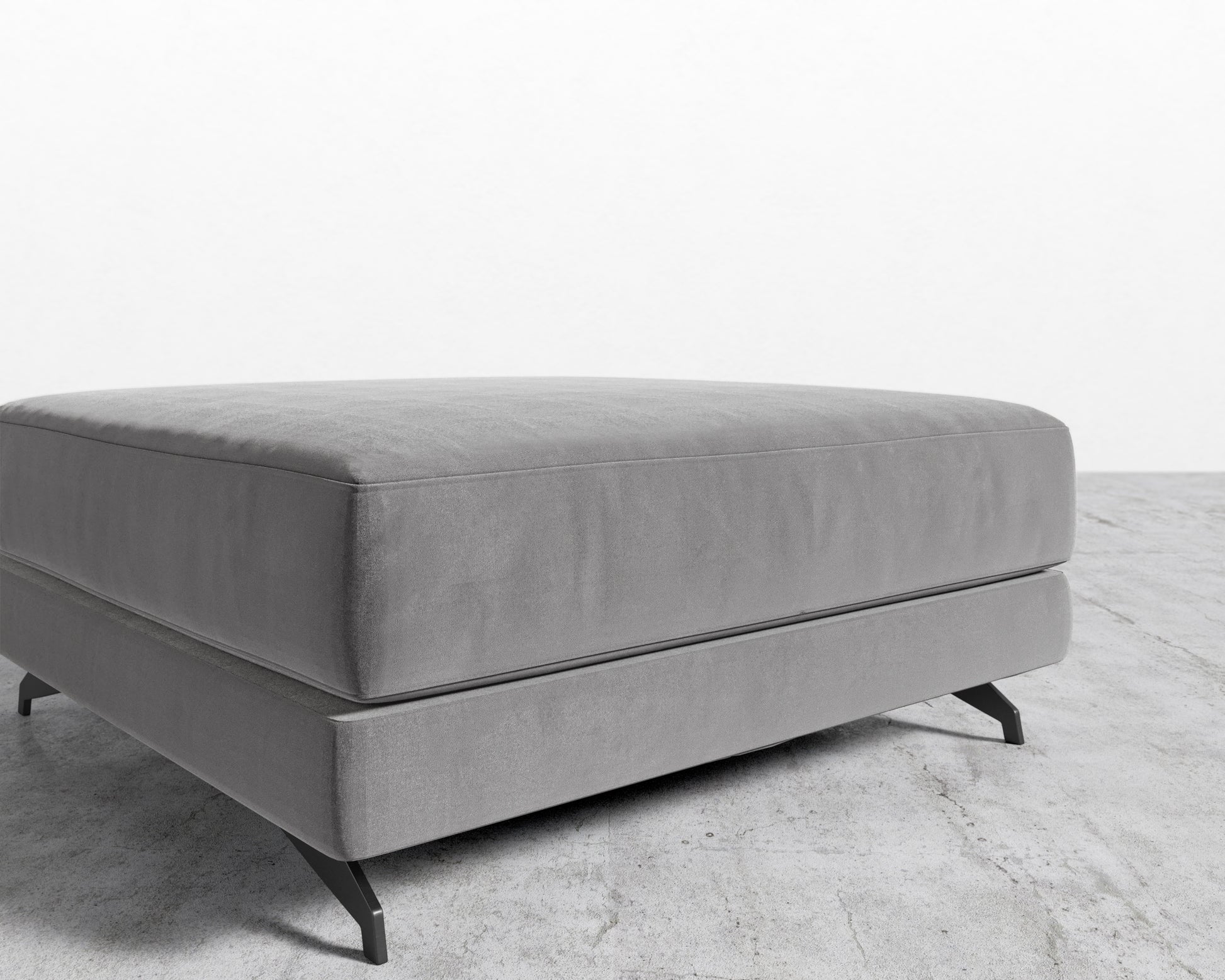 Berlin Ottoman - Plush Velvet - Glacier Grey 2022
