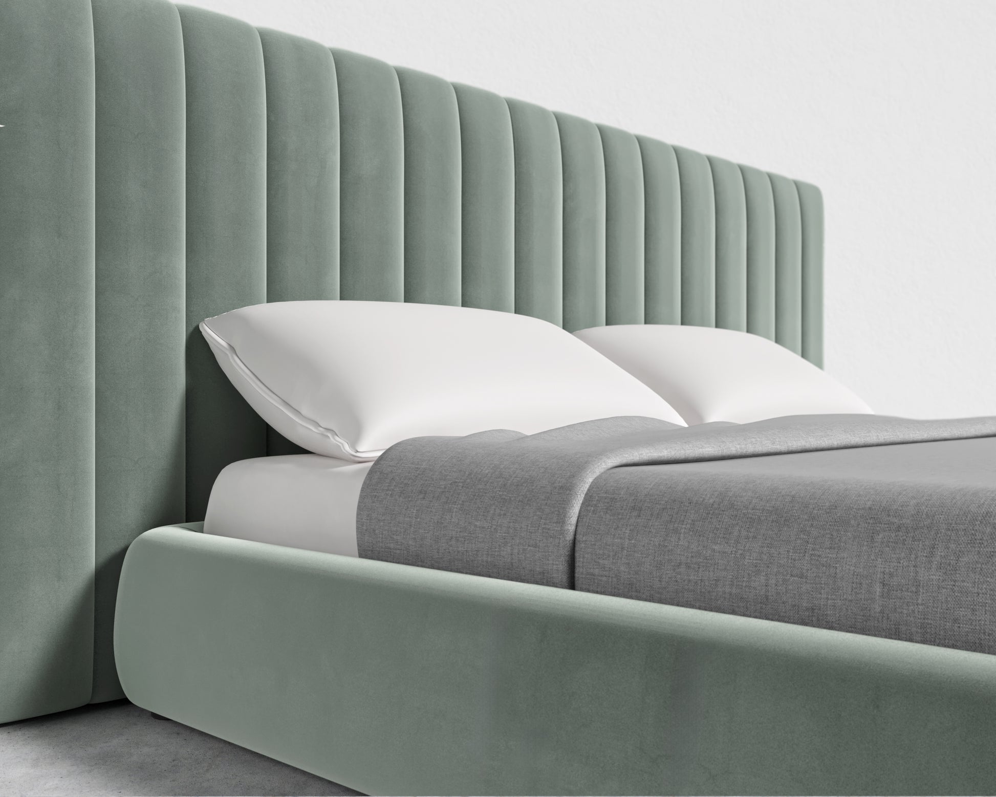 Berlin Bed - Plush Velvet - Moonstone