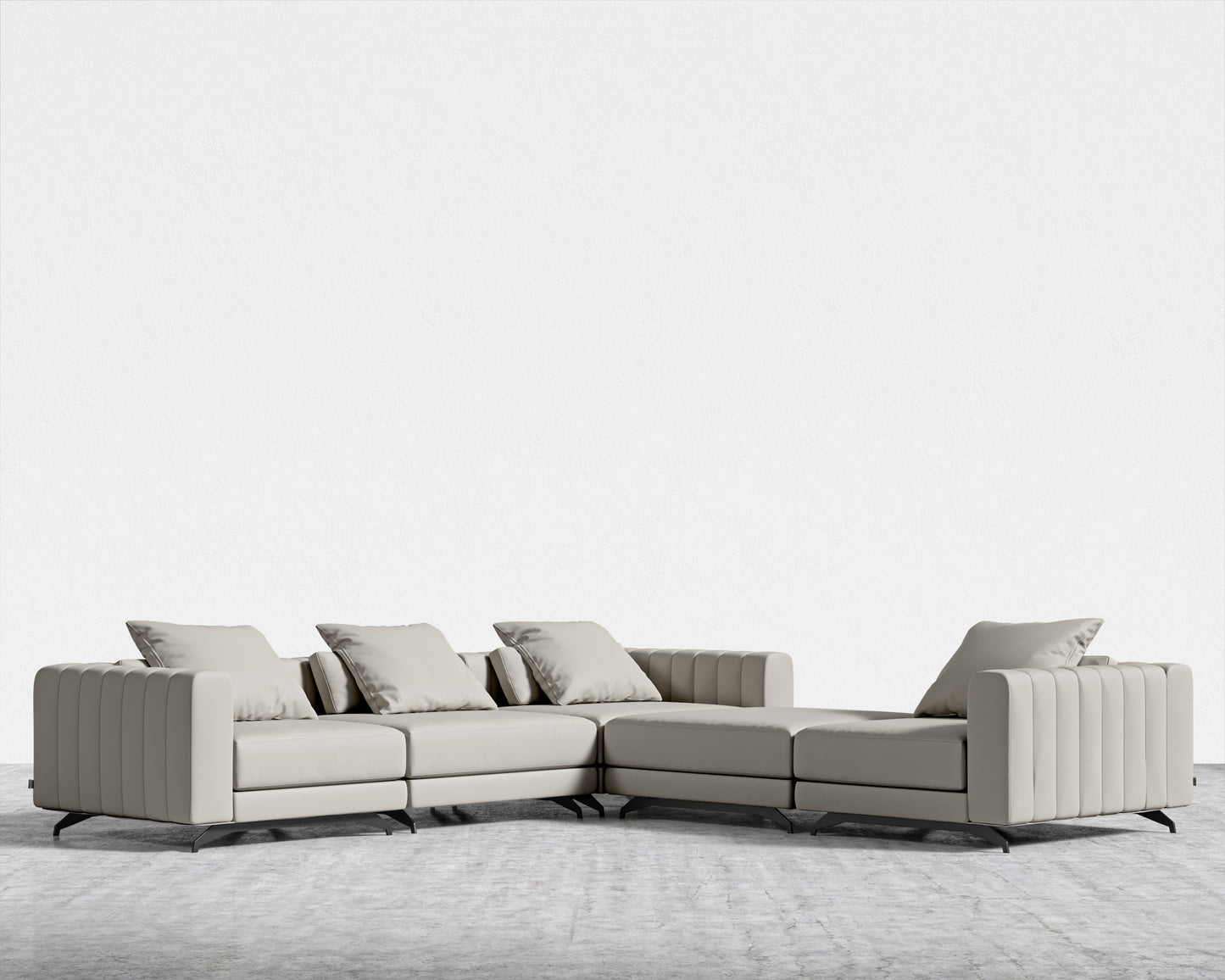 Berlin L-Sectional - Microfiber Leather - Trento Taupe