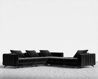 Berlin L-Sectional - Plush Velvet - Black