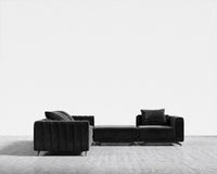 Berlin L-Sectional - Plush Velvet - Black