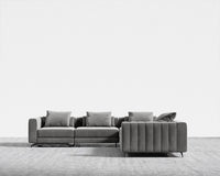 Berlin L-Sectional - Plush Velvet - Glacier Grey