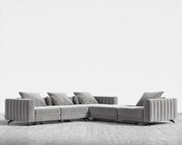 Berlin L-Sectional - Plush Velvet - Glacier Grey