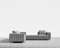 Berlin L-Sectional - Plush Velvet - Glacier Grey