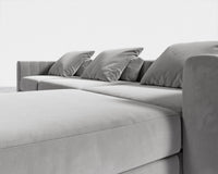 Berlin L-Sectional - Plush Velvet - Glacier Grey