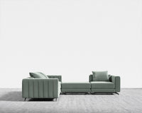 Berlin L-Sectional - Plush Velvet - Moonstone