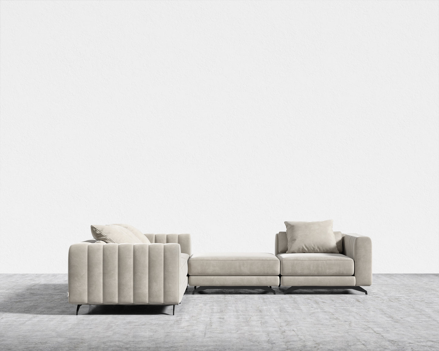 Berlin L-Sectional - Venice Vegan Suede - Latte