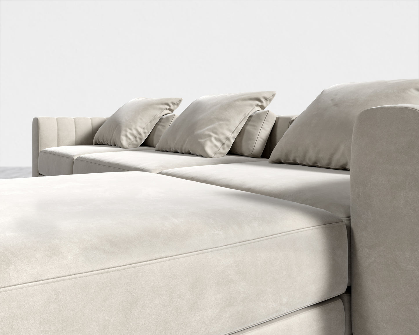 Berlin L-Sectional - Venice Vegan Suede - Latte