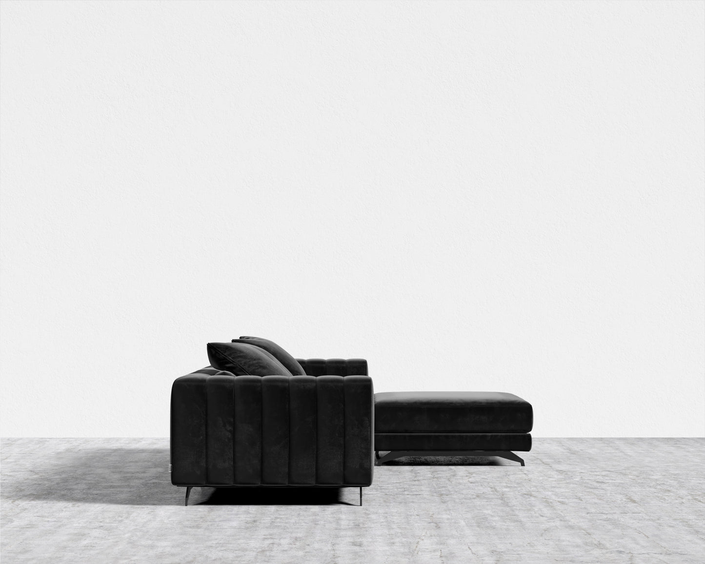 Berlin Sectional Sofa - Plush Velvet - Black