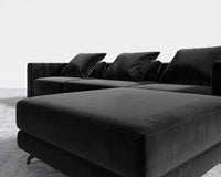 Berlin Sectional Sofa - Plush Velvet - Black