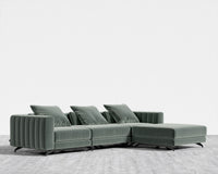 Berlin Sectional Sofa - Plush Velvet - Moonstone