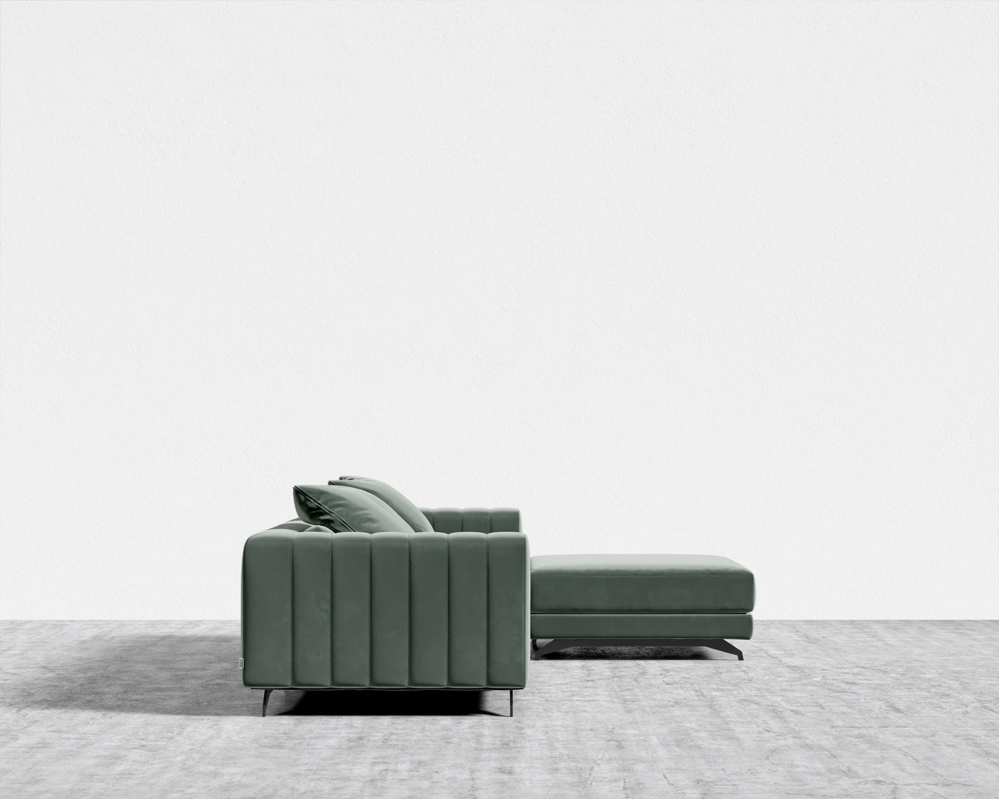 Berlin Sectional Sofa - Plush Velvet - Moonstone