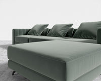 Berlin Sectional Sofa - Plush Velvet - Moonstone