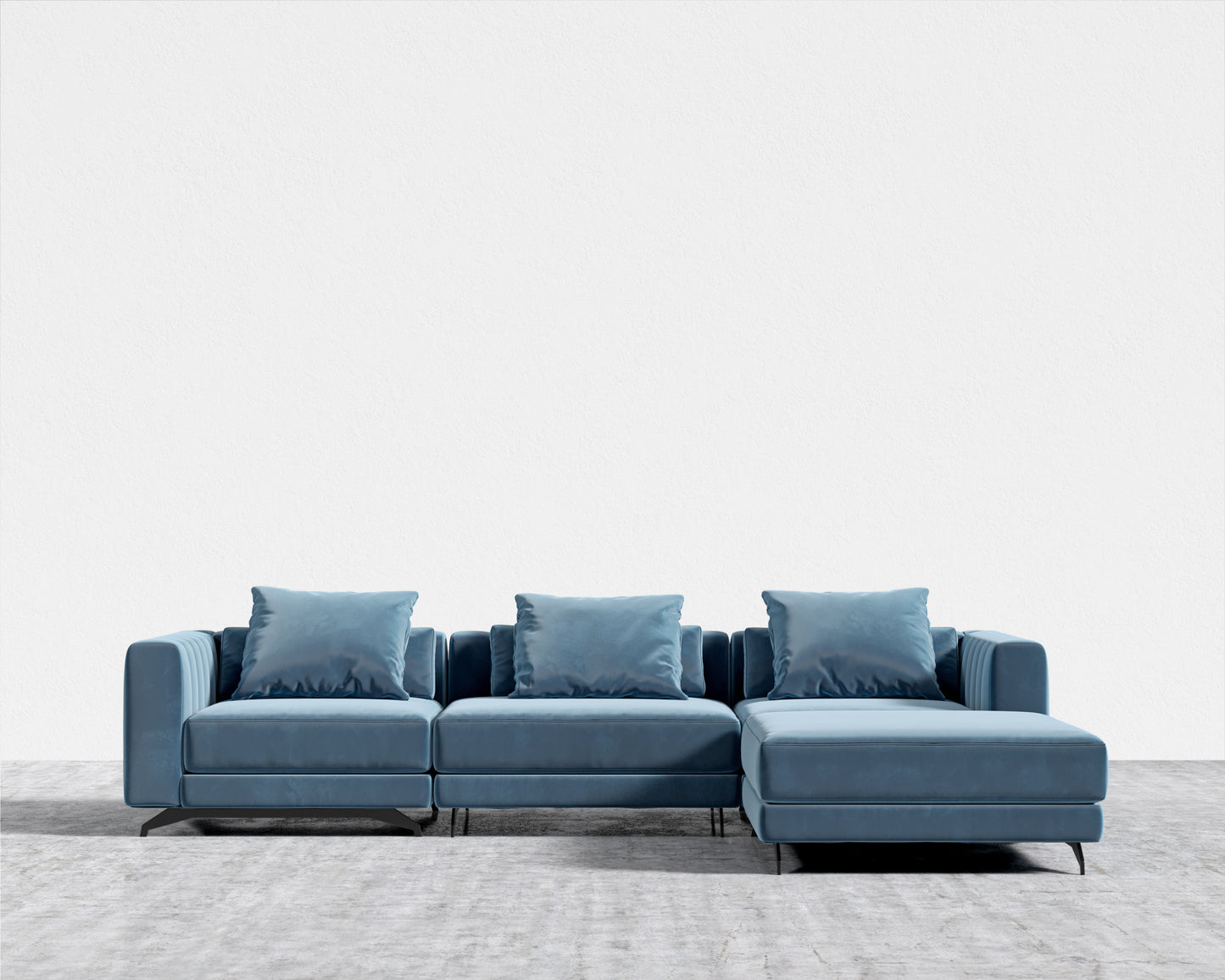 Berlin Sectional Sofa - Plush Velvet - Solstice
