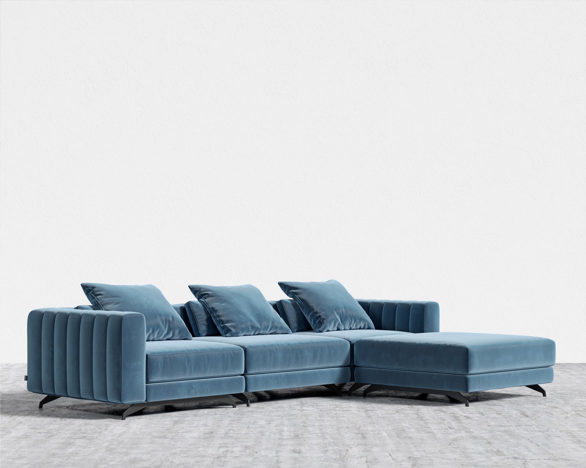 Berlin Sectional Sofa - Plush Velvet - Solstice