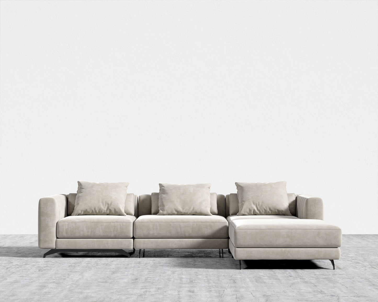 Berlin Sectional Sofa - Venice Vegan Suede - Latte