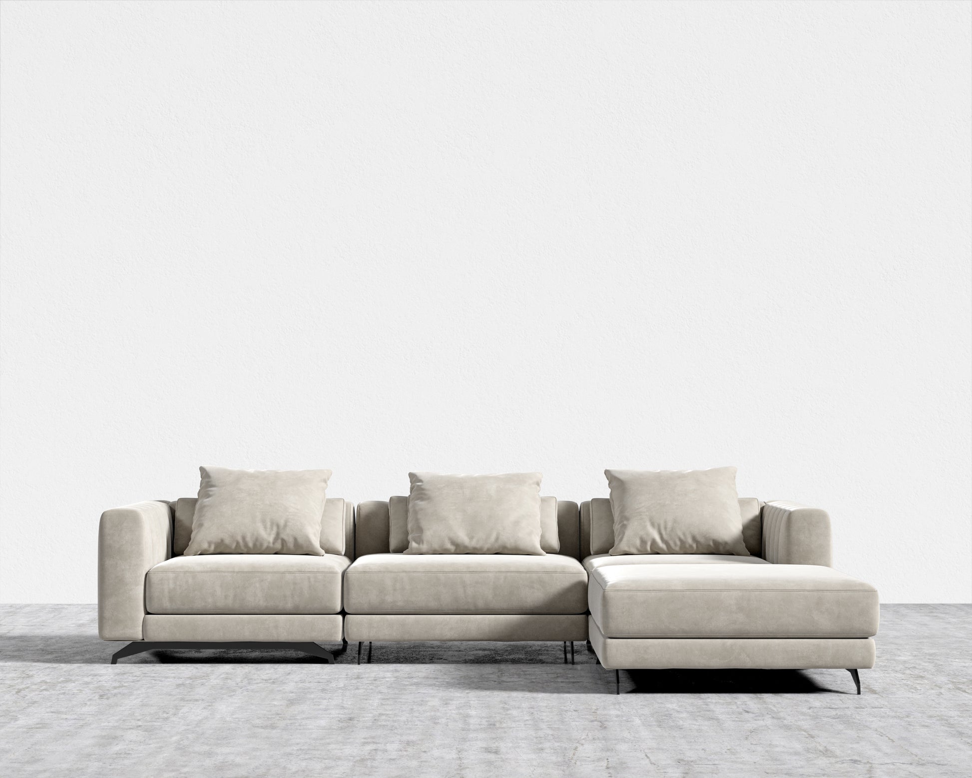 Berlin Sectional Sofa - Venice Vegan Suede - Latte