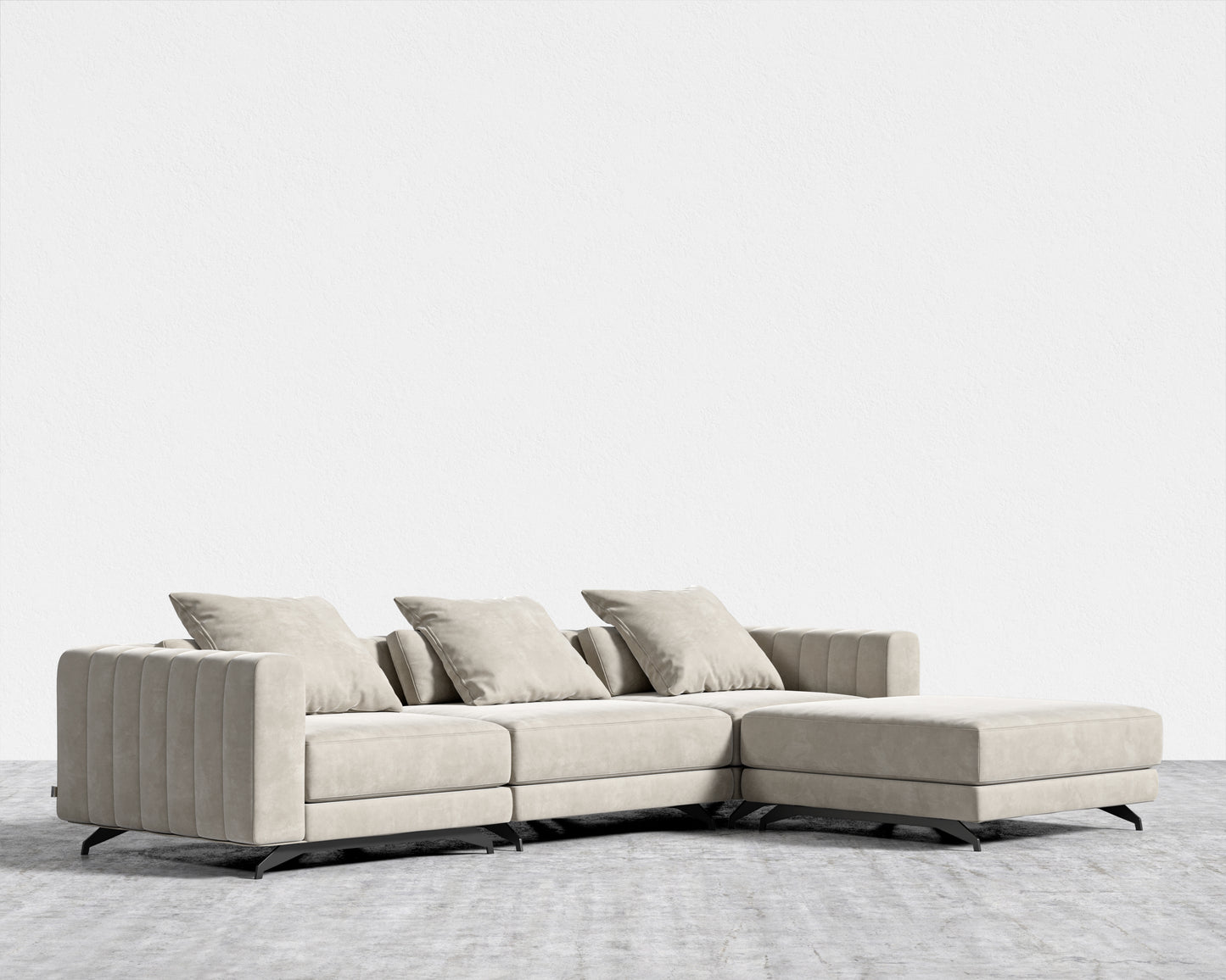 Berlin Sectional Sofa - Venice Vegan Suede - Latte
