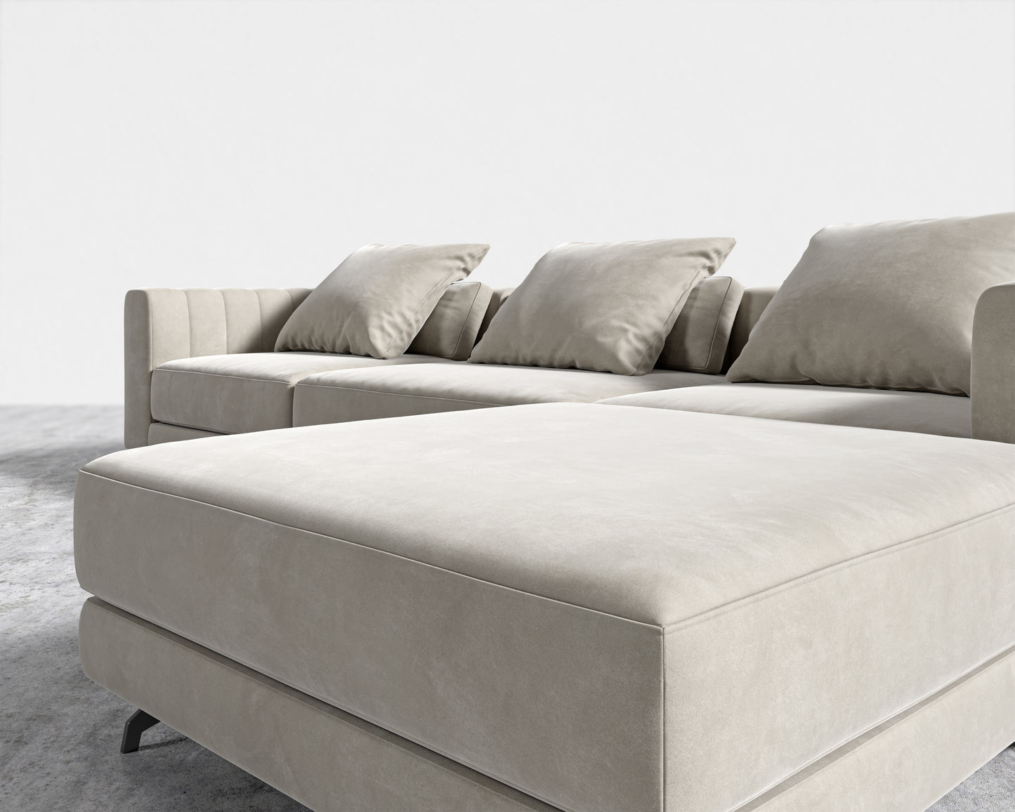 Berlin Sectional Sofa - Venice Vegan Suede - Latte