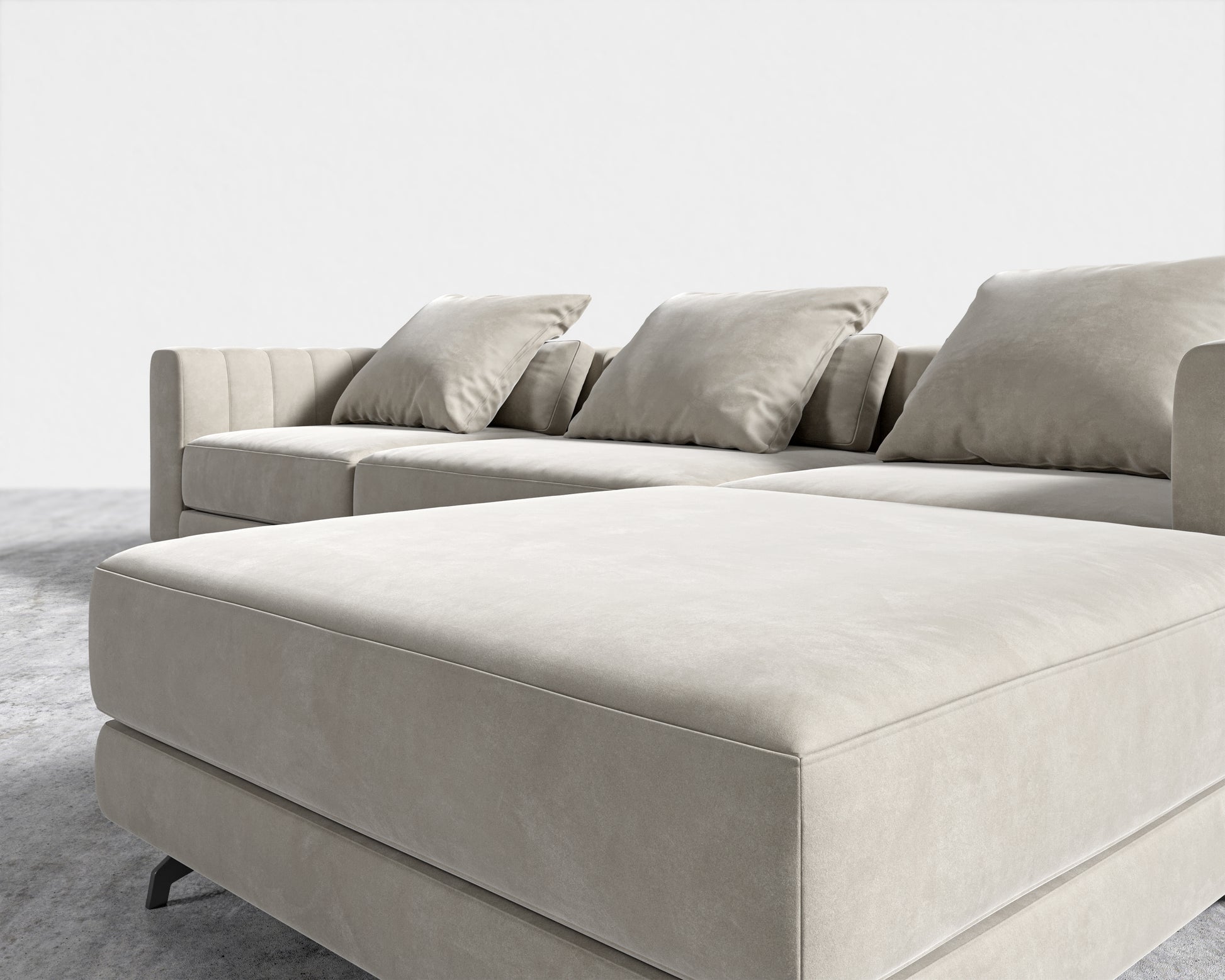 Berlin Sectional Sofa - Venice Vegan Suede - Latte