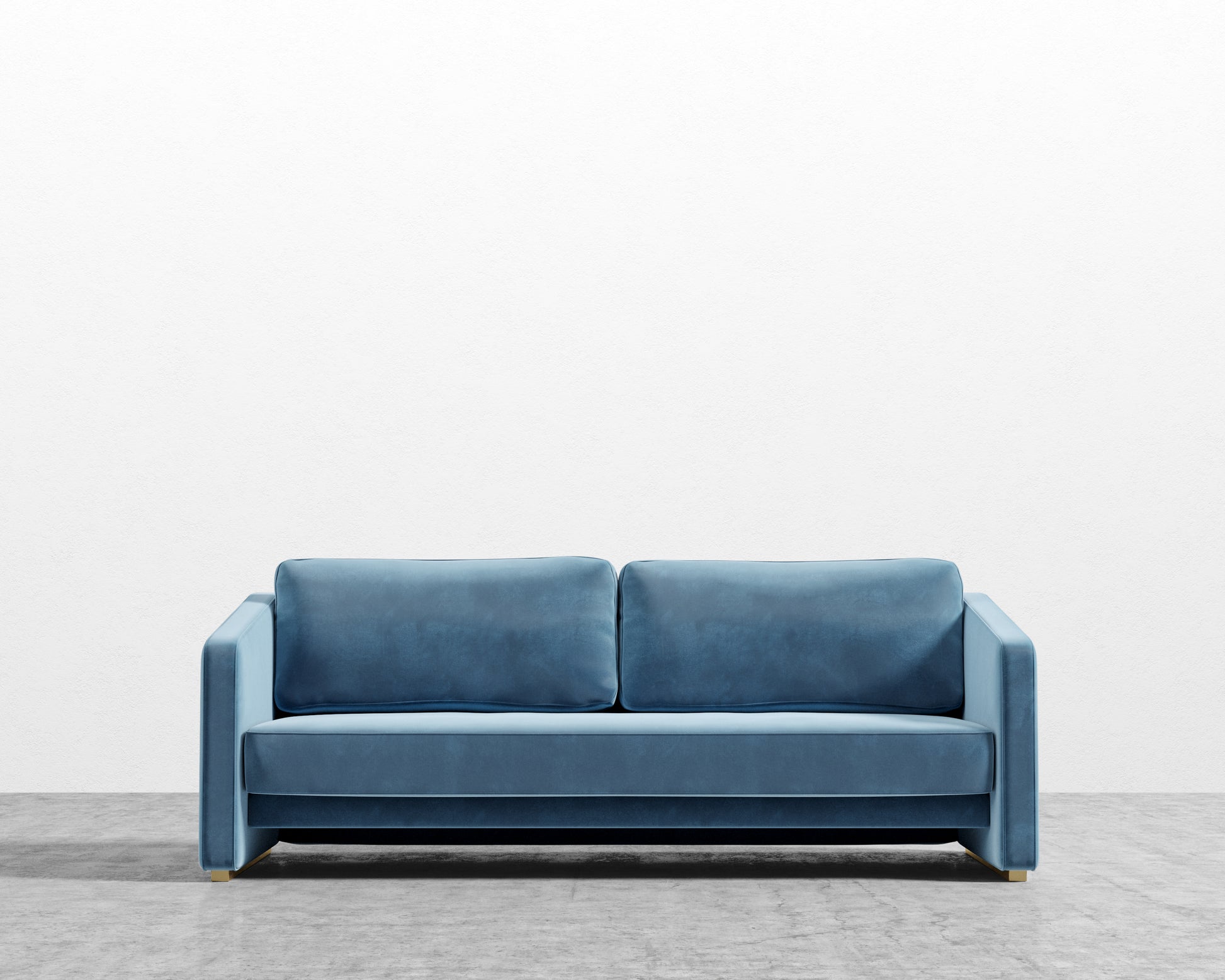 Bristol Futon - Plush Velvet - Solstice - Brass legs