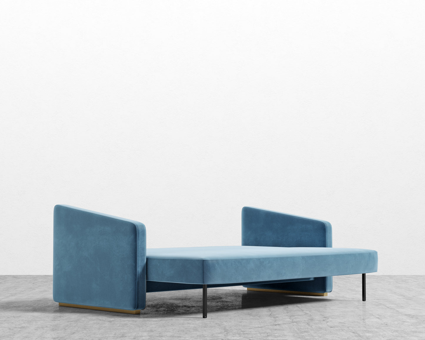 Bristol Futon - Plush Velvet - Solstice - Brass legs