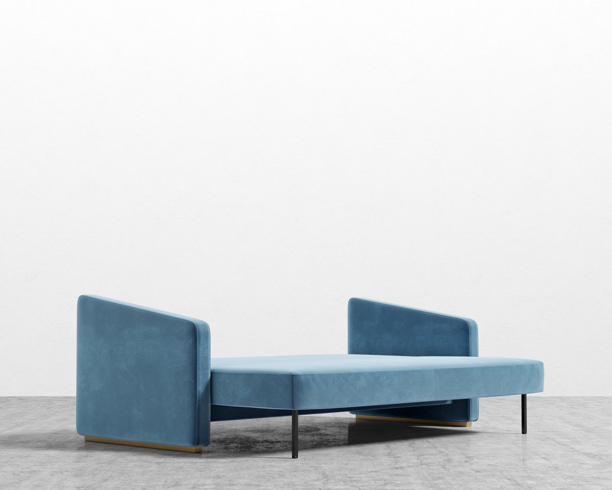 Bristol Futon - Plush Velvet - Solstice - Brass legs