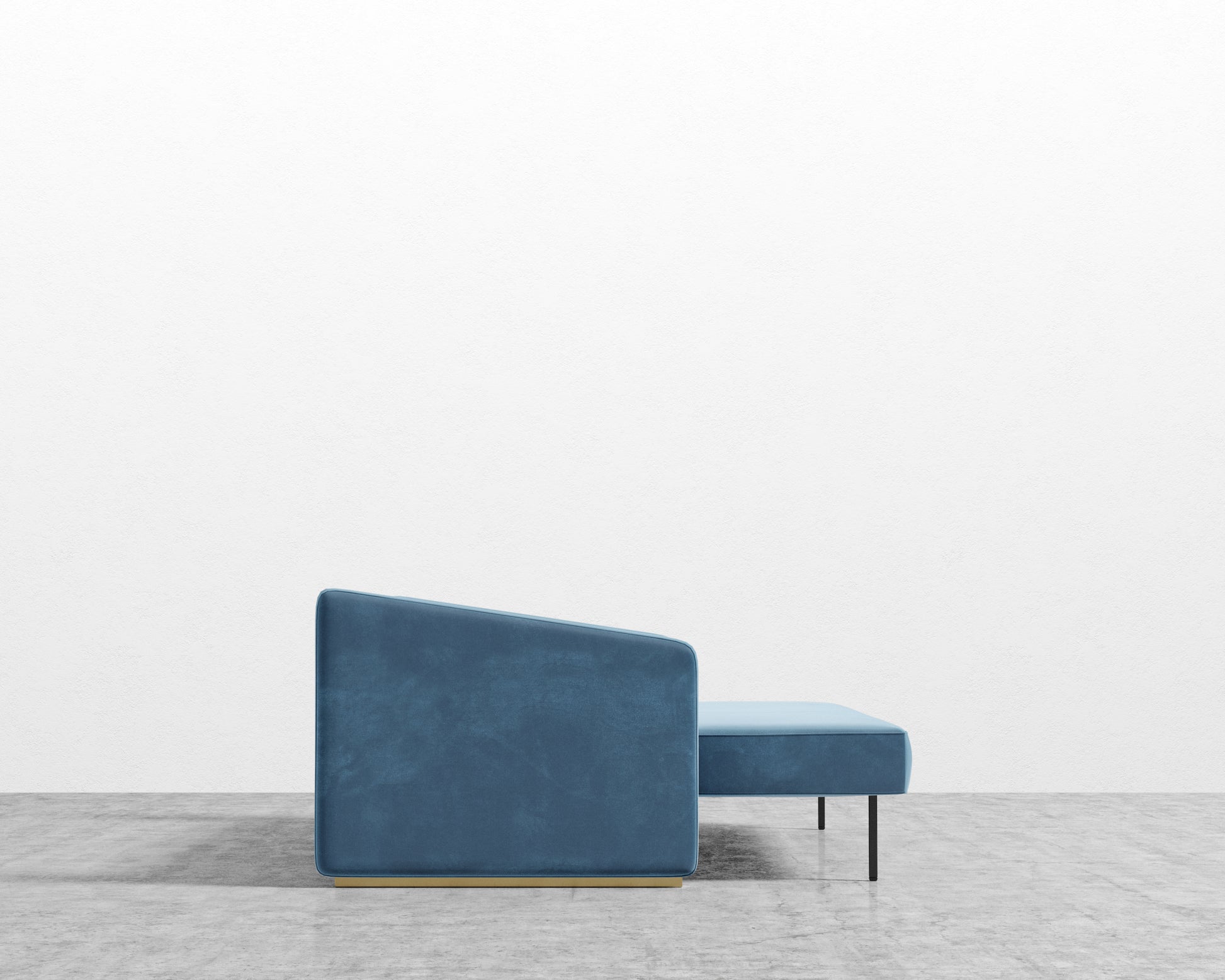 Bristol Futon - Plush Velvet - Solstice - Brass legs