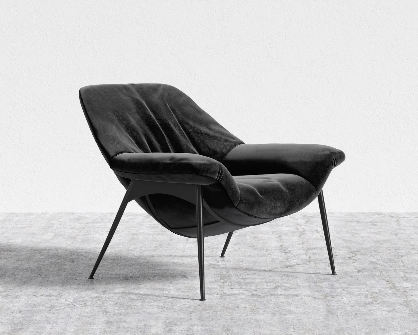 Davos Lounge Chair - Plush Velvet - Black 2022