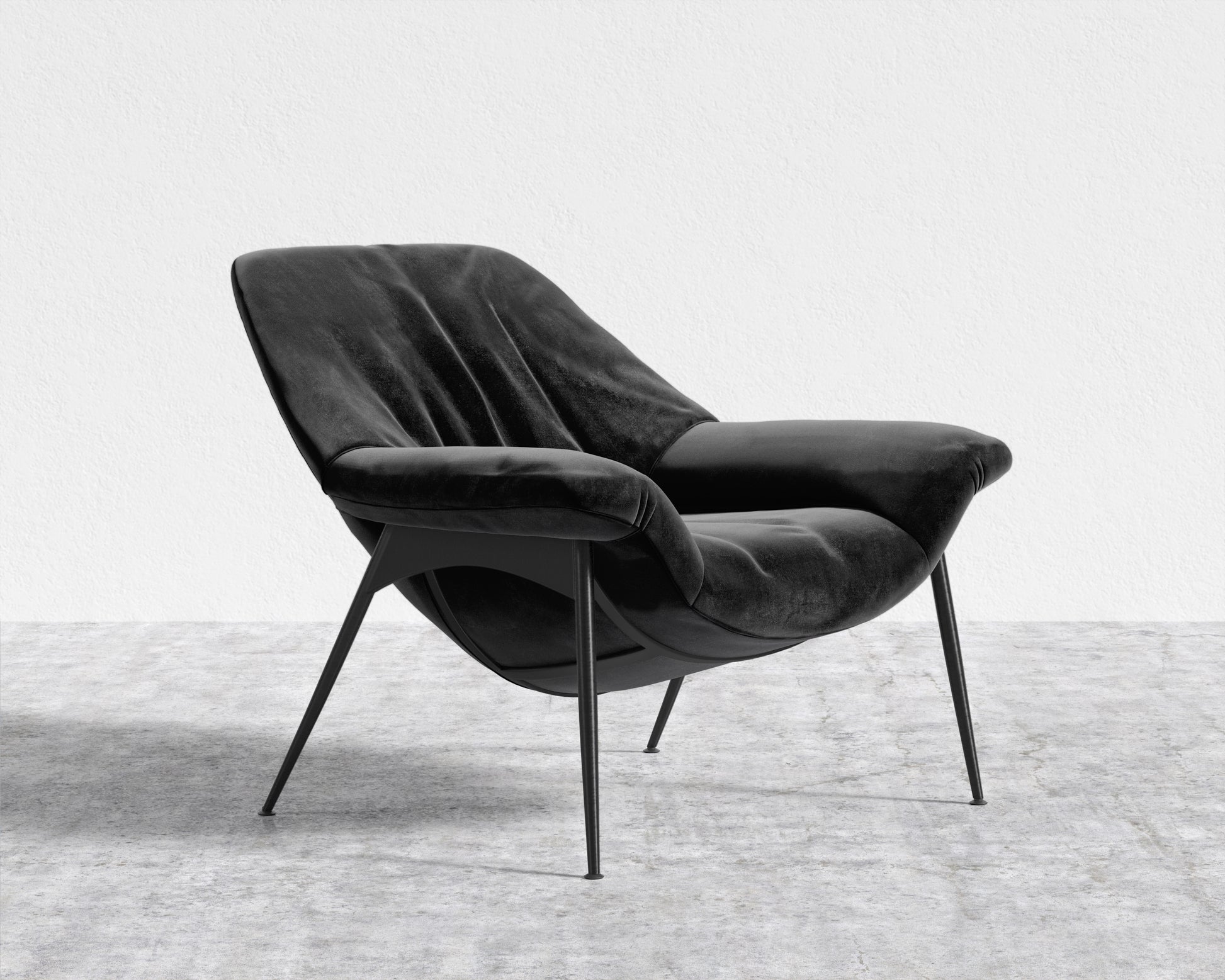 Davos Lounge Chair - Plush Velvet - Black 2022