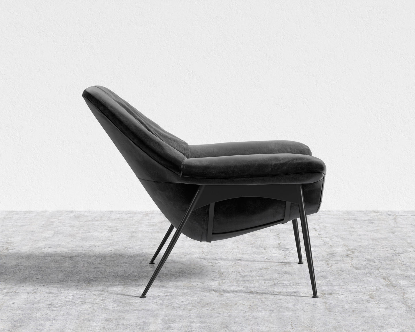 Davos Lounge Chair - Plush Velvet - Black 2022
