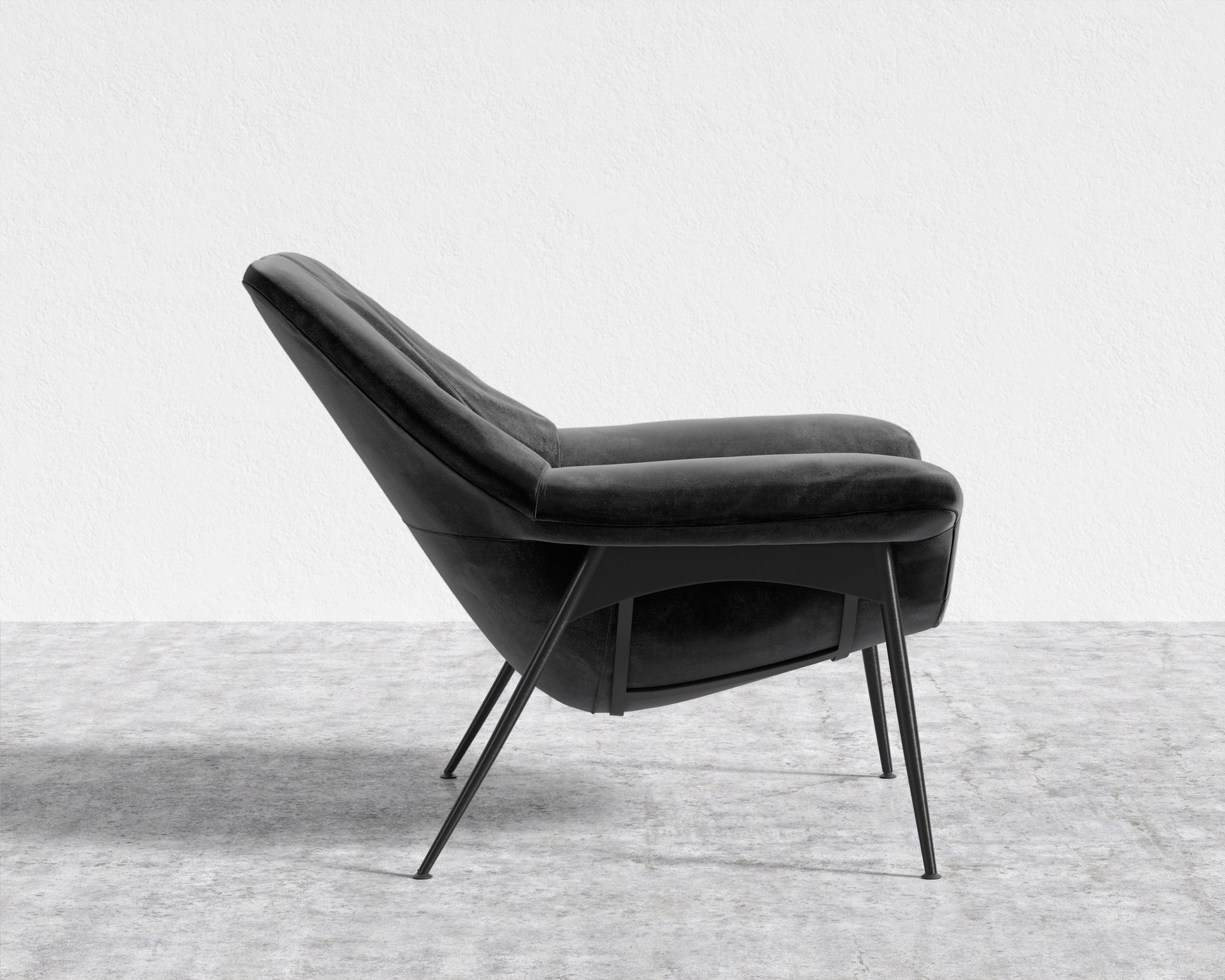 Davos Lounge Chair - Plush Velvet - Black 2022