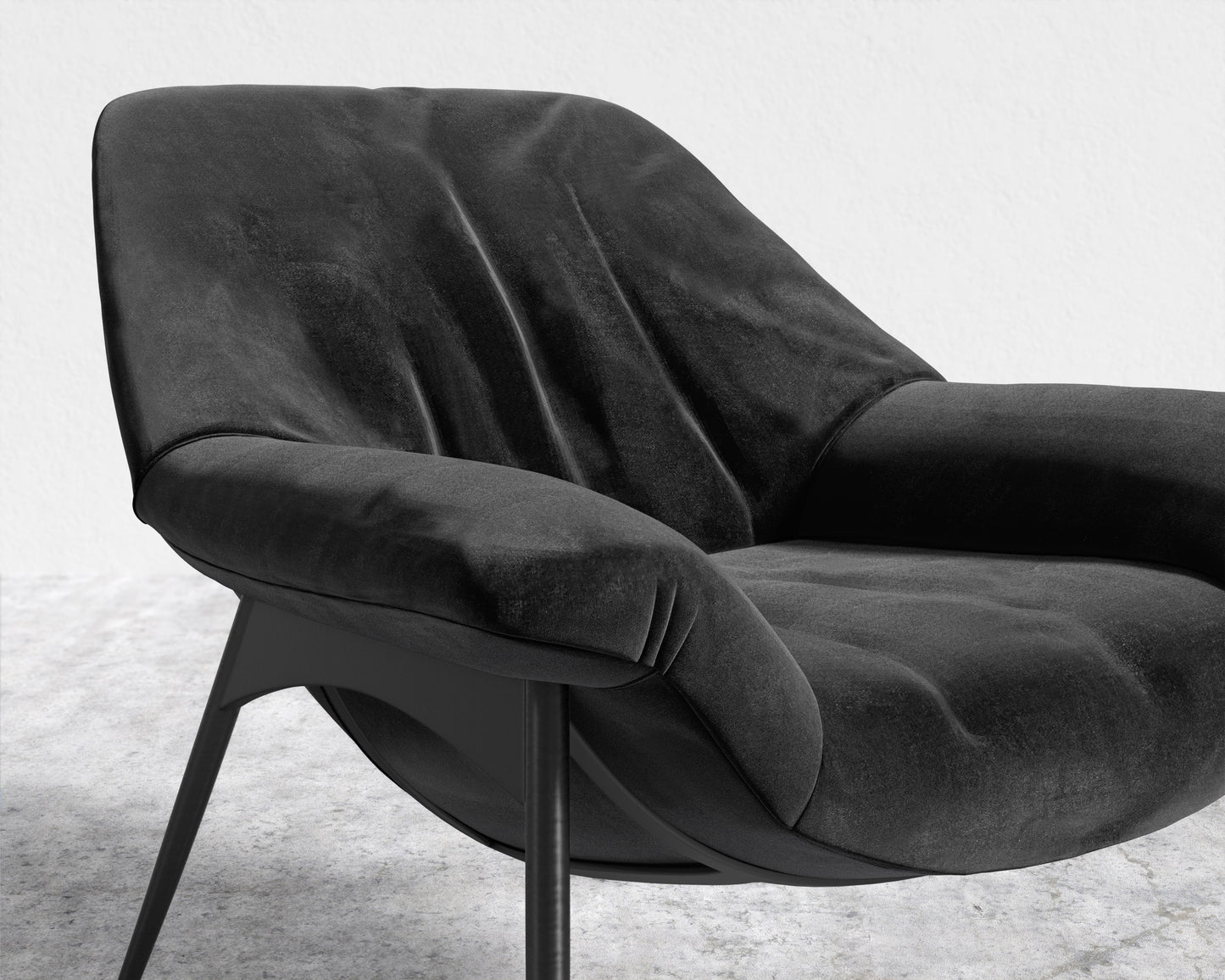 Davos Lounge Chair - Plush Velvet - Black 2022