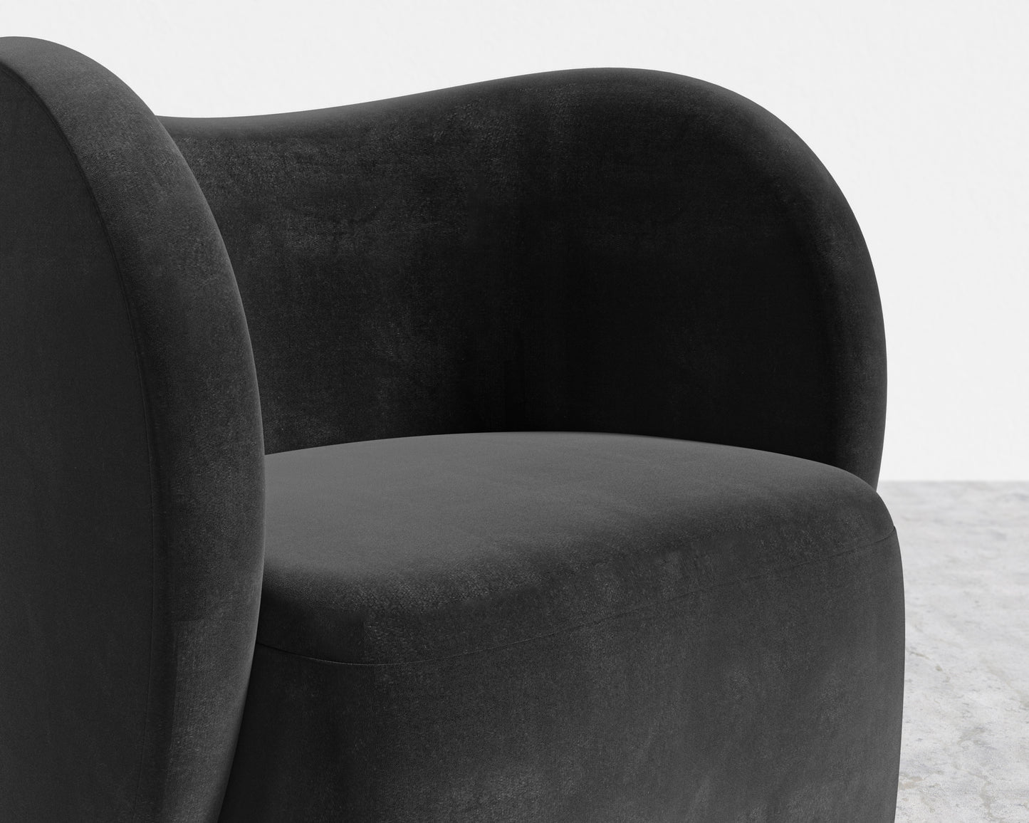 Diane Lounge Chair - Plush Velvet - Black
