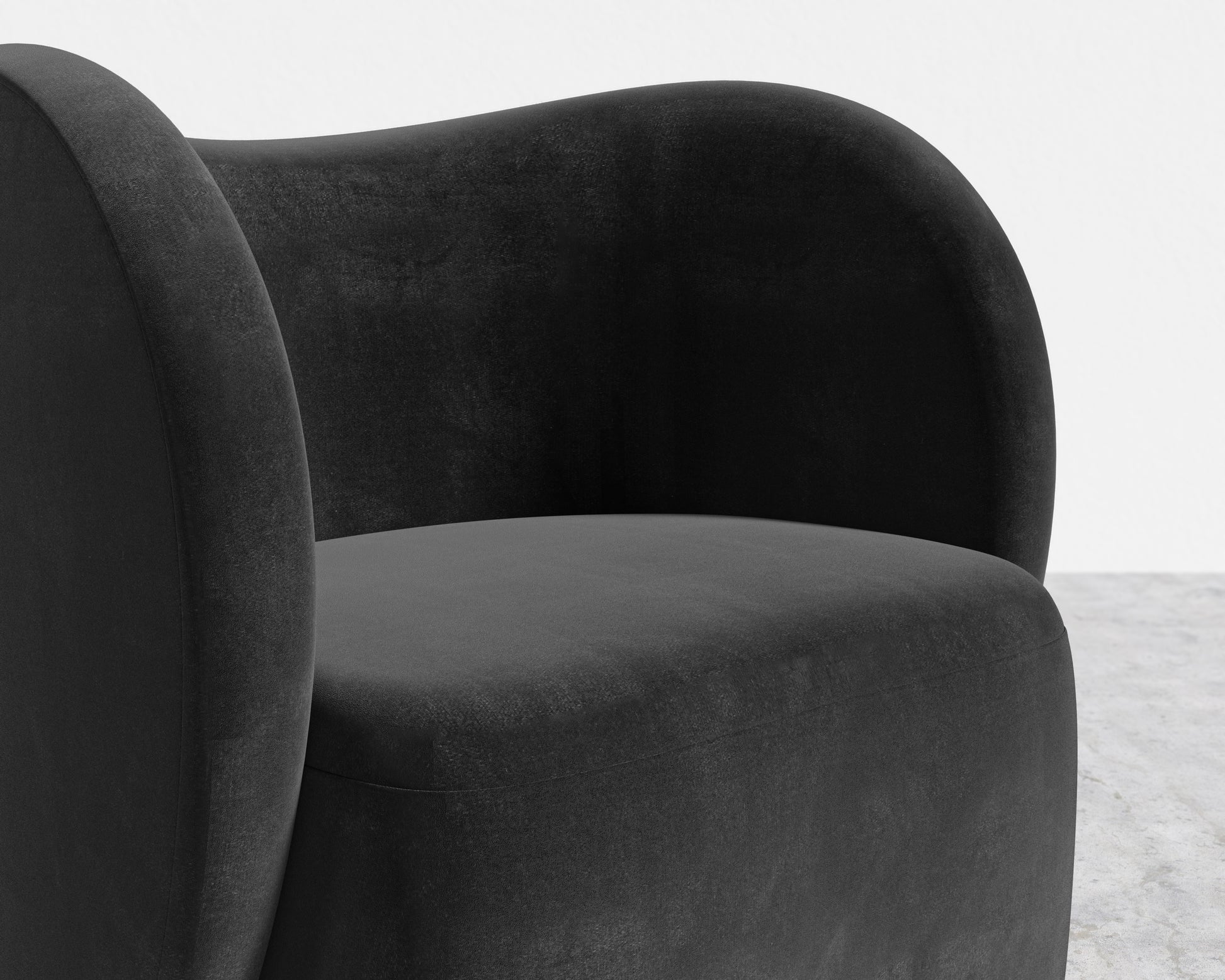 Diane Lounge Chair - Plush Velvet - Black