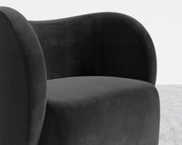 Diane Lounge Chair - Plush Velvet - Black